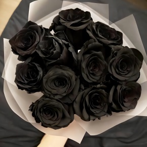 Букет "Черная королева" из 11 черных роз Эквадор (60 см) в Дубне