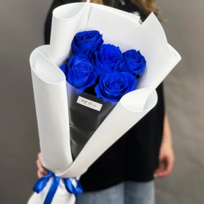 Букет из 5 синих роз Эквадор в Дубне