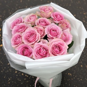 Букет из 15 пудровых роз (70 см) в Дубне