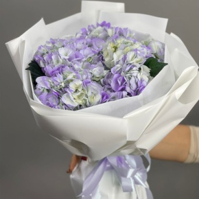 Букет из 5 фиолетовых гортензий в Дубне