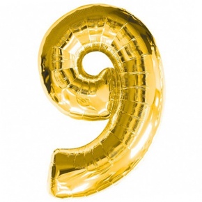 Шар гелиевый цифра 9 (40х102 см) в Дубне