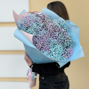 Букет "Радуга" из 15 гипсофил в Дубне