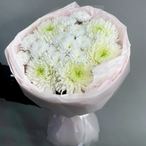 Букет из микса белых хризантем Магнум  в Дубне