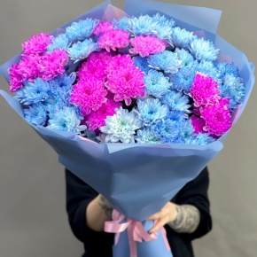 Букет "Матильда" из 15 кустовых хризантем в Дубне