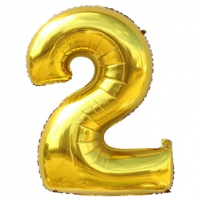 Шар гелиевый цифра 2 (40х102 см) в Дубне