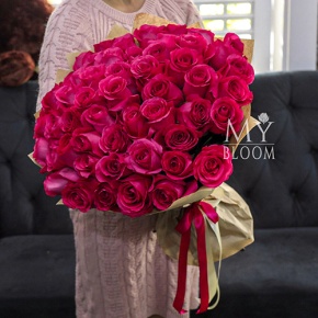 Букет 51 роза Эквадор Пинк Флоид (60 см) в Дубне