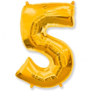 Шар гелиевый цифра 5 (40х102 см) в Дубне