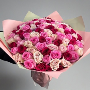 Букет "Ода любви" из 101 розы микс (40 см) в Дубне