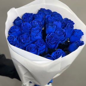 25 синих роз Эквадор (60 см) в Дубне
