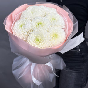 Нежный букет из 7 хризантем Магнум в Дубне