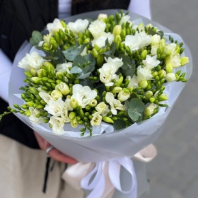 Букет из 51 белой фрезии в Дубне