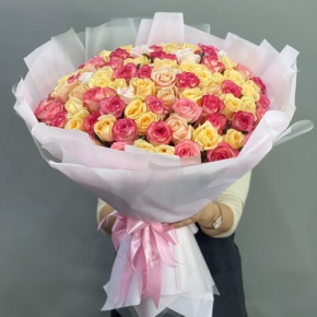 Букет из 101 розы  микс (70 см) в Дубне