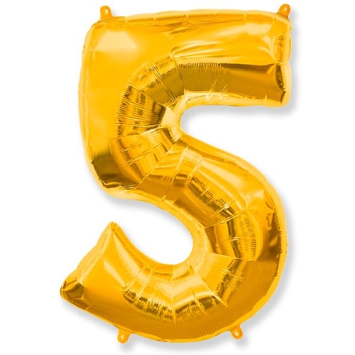 Шар гелиевый цифра 5 (40х102 см) в Дубне