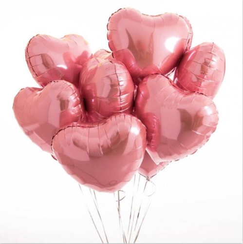 Сердце розовое фольгированный шар с гелием (45 см) в Дубне