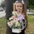 Композиция с георгинами на 1 сентября в белом ящике в Дубне